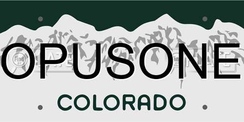 OPUSONE Colorado License Plate