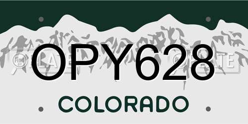 OPY628 Colorado License Plate