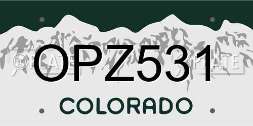 OPZ531 Colorado License Plate