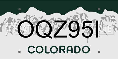 OQZ95I Colorado License Plate
