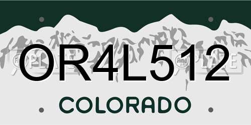 OR4L512 Colorado License Plate