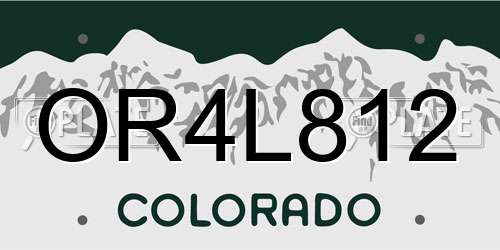 OR4L812 Colorado License Plate