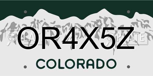 OR4X5Z Colorado License Plate