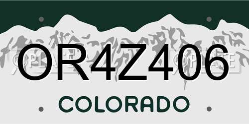 OR4Z406 Colorado License Plate