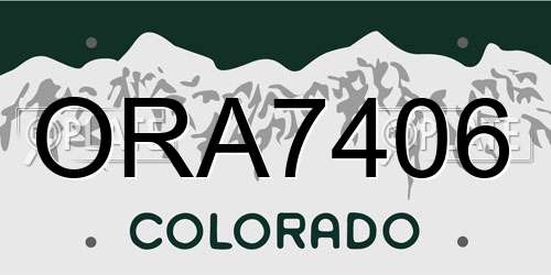ORA7406 Colorado License Plate