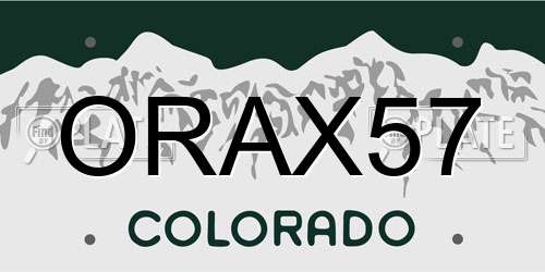 ORAX57 Colorado License Plate