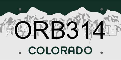 ORB314 Colorado License Plate