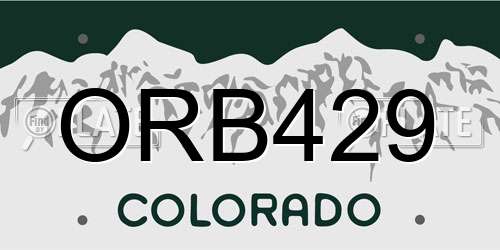 ORB429 Colorado License Plate