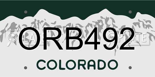 ORB492 Colorado License Plate