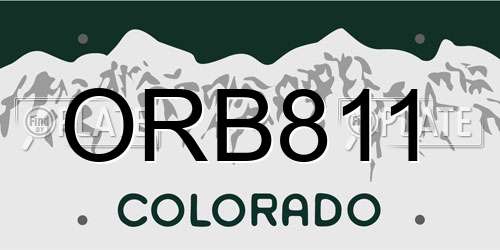 ORB811 Colorado License Plate