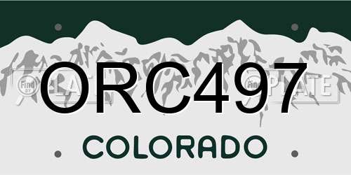 ORC497 Colorado License Plate
