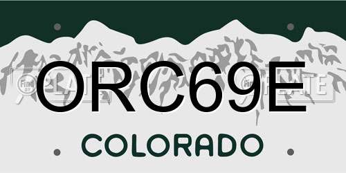 ORC69E Colorado License Plate