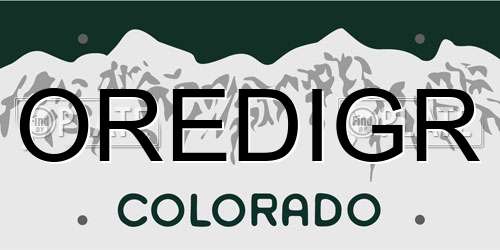 OREDIGR Colorado License Plate