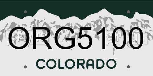 ORG5100 Colorado License Plate