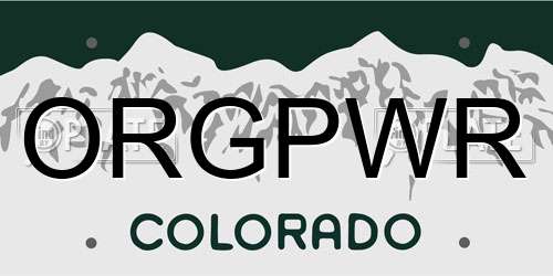 ORGPWR Colorado License Plate