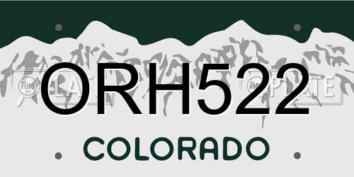 ORH522 Colorado License Plate