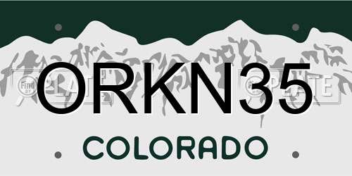 ORKN35 Colorado License Plate