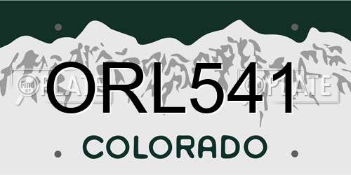 ORL541 Colorado License Plate