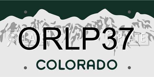 ORLP37 Colorado License Plate