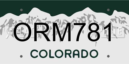 ORM781 Colorado License Plate
