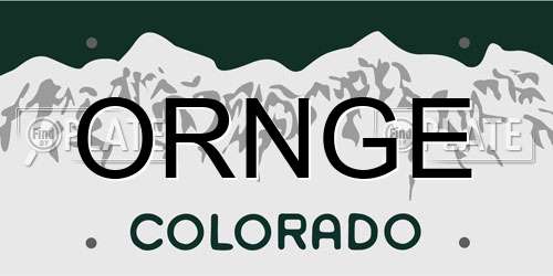 ORNGE Colorado License Plate