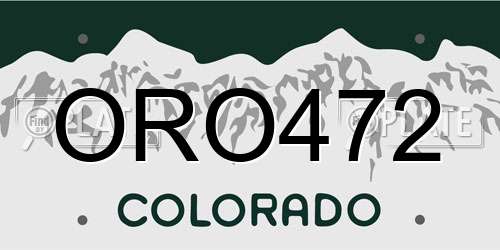 ORO472 Colorado License Plate