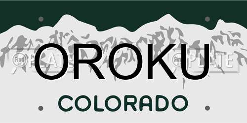 OROKU Colorado License Plate