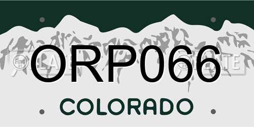 ORP066 Colorado License Plate