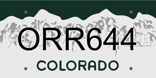 ORR644 Colorado License Plate