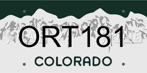 ORT181 Colorado License Plate