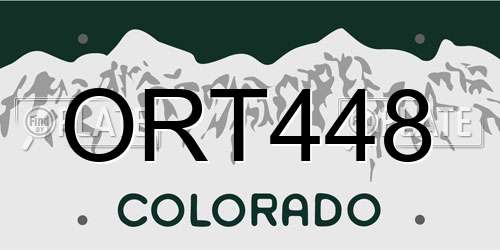 ORT448 Colorado License Plate
