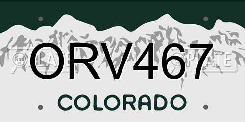 ORV467 Colorado License Plate