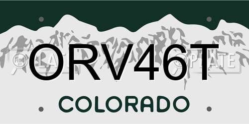 ORV46T Colorado License Plate