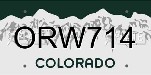 ORW714 Colorado License Plate