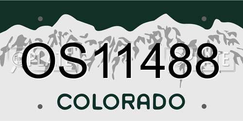 OS11488 Colorado License Plate