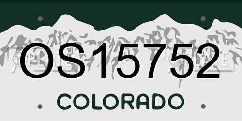 OS15752 Colorado License Plate