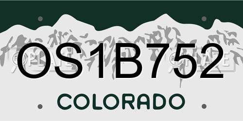 OS1B752 Colorado License Plate