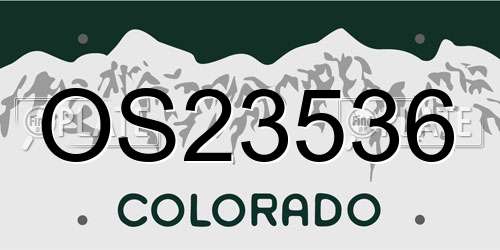 OS23536 Colorado License Plate