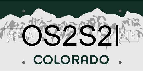 OS2S2I Colorado License Plate
