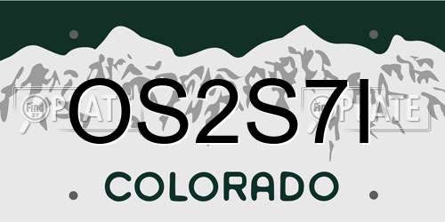 OS2S7I Colorado License Plate