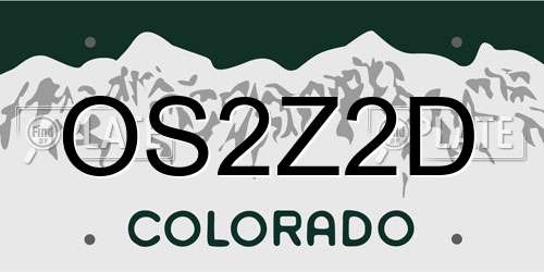 OS2Z2D Colorado License Plate