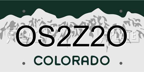 OS2Z2O Colorado License Plate