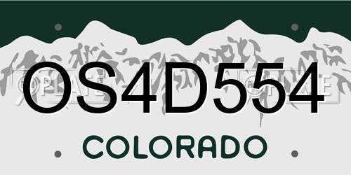 OS4D554 Colorado License Plate