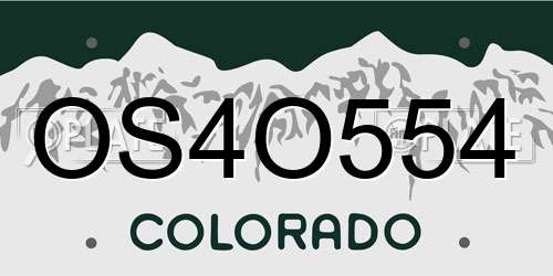 OS4O554 Colorado License Plate