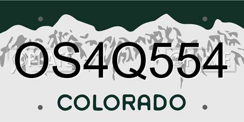 OS4Q554 Colorado License Plate