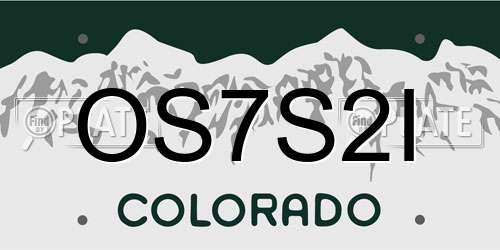 OS7S2I Colorado License Plate
