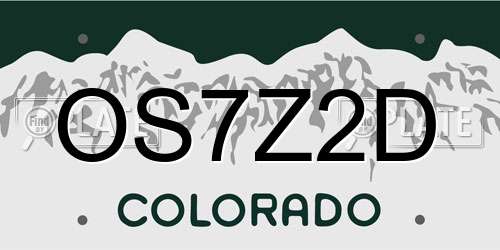 OS7Z2D Colorado License Plate