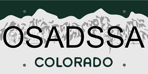OSADSSA Colorado License Plate