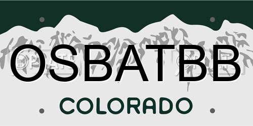 OSBATBB Colorado License Plate