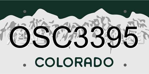 OSC3395 Colorado License Plate